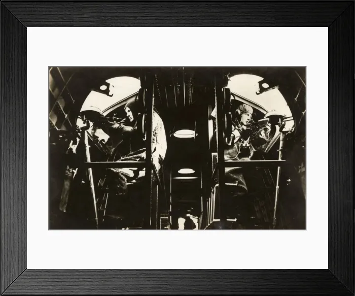 Framed Print : RAF gunners keeping watch at their posts during a raid Framed Print : RAF gunners keeping watch at their posts during a raid