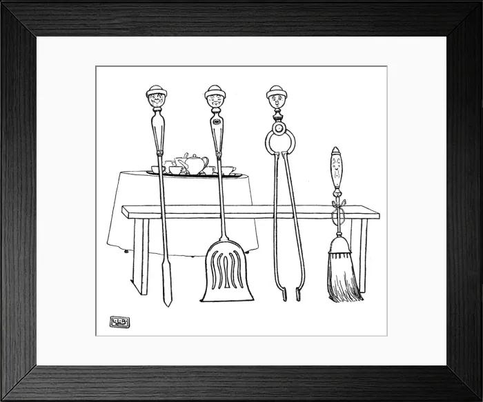 Framed Print : A Poker, A Shovel, a Pair of Tongs and a Brush Framed Print : A Poker, A Shovel, a Pair of Tongs and a Brush