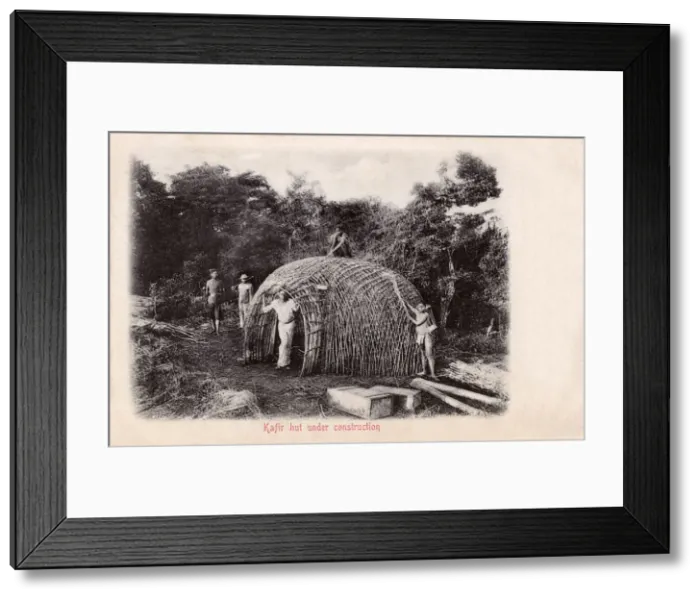 Framed Print : Traditional South African home being built in the bush Framed Print : Traditional South African home being built in the bush