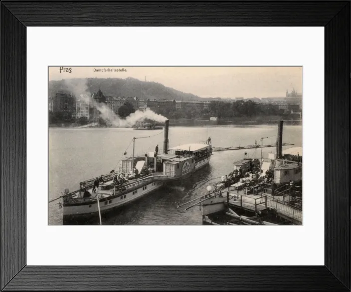 Framed Print : Prague, Czech Republic - Paddlesteamer Quay Framed Print : Prague, Czech Republic - Paddlesteamer Quay