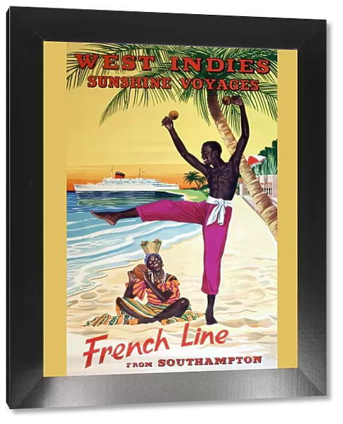 Poster advertising French Line to the West Indies