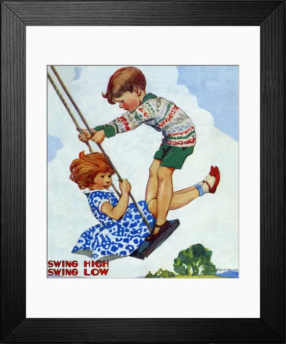 Framed Print : Children on a swing Framed Print : Children on a swing
