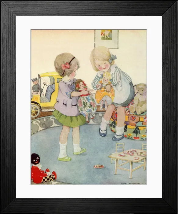 Framed Print : Girls and their dolls Framed Print : Girls and their dolls