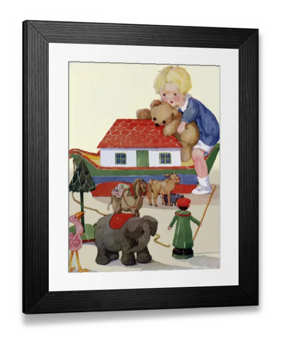 Framed Print : Boy and Noahs ark Framed Print : Boy and Noahs ark