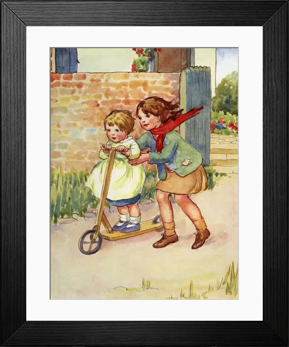 Framed Print : Young boy on a scooter Framed Print : Young boy on a scooter