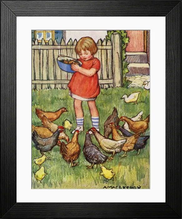 Framed Print : Feeding the hens Framed Print : Feeding the hens
