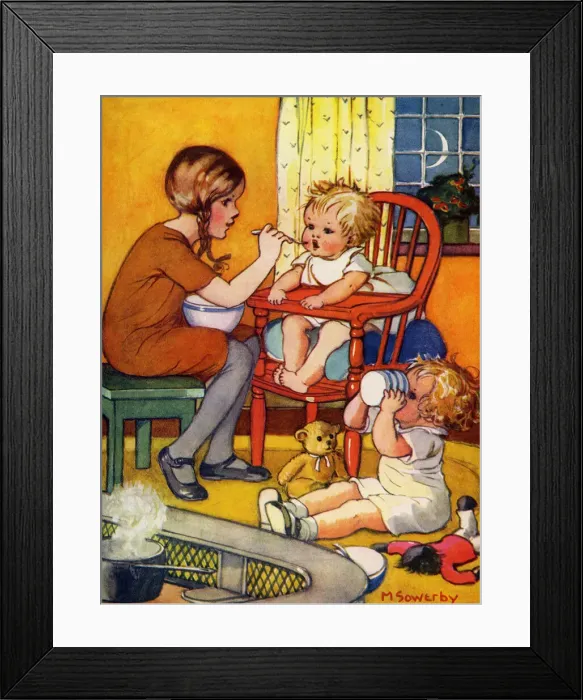 Framed Print : Feeding babies Framed Print : Feeding babies