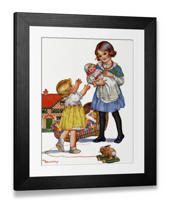 Framed Print : Children and dolls Framed Print : Children and dolls
