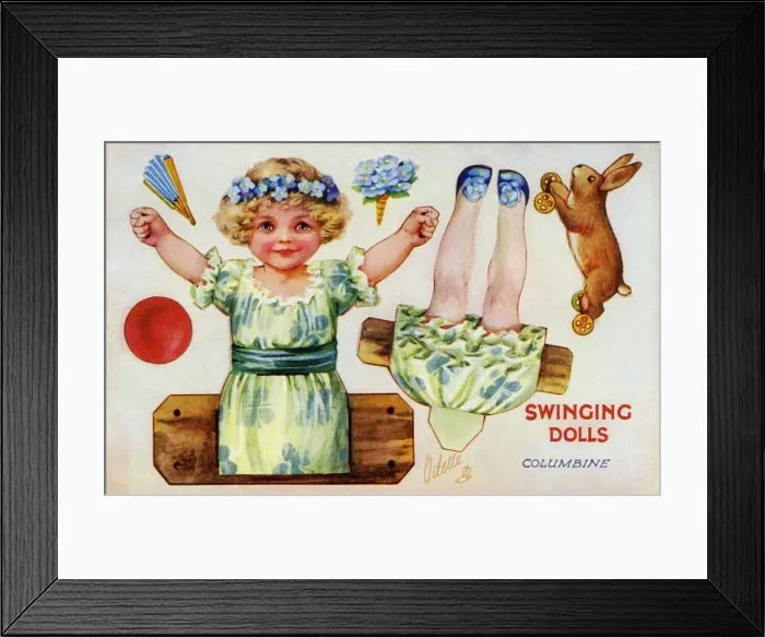 Framed Print : Swinging Dolls