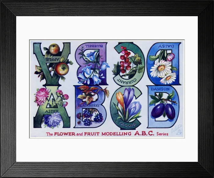 Framed Print : Flower & Fruit ABC Framed Print : Flower & Fruit ABC