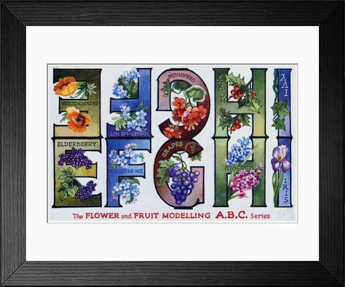 Framed Print : Flower & Fruit ABC Framed Print : Flower & Fruit ABC