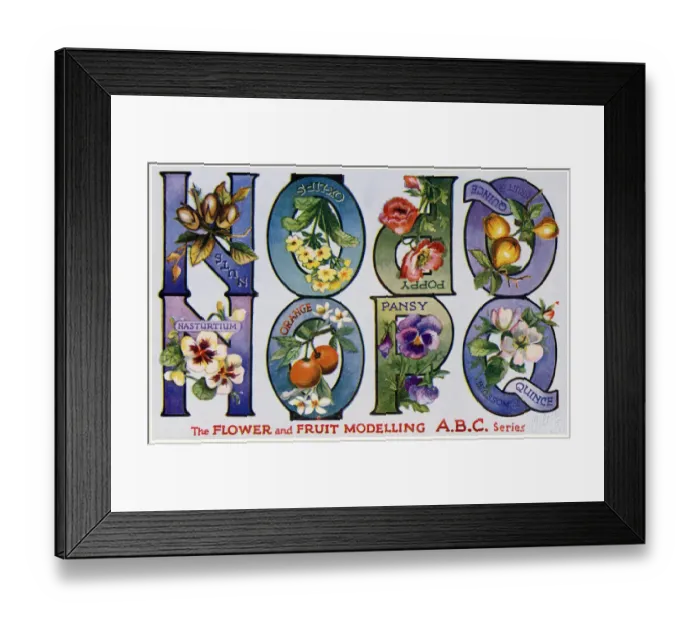 Framed Print : Flower & Fruit ABC Framed Print : Flower & Fruit ABC