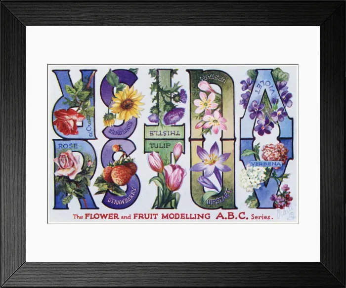 Framed Print : Flower & Fruit ABC Framed Print : Flower & Fruit ABC