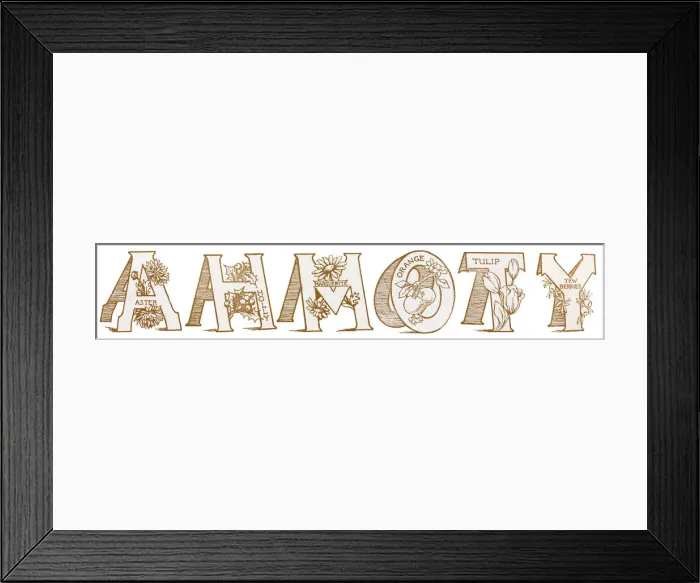 Framed Print : Flower & Fruit ABC Framed Print : Flower & Fruit ABC