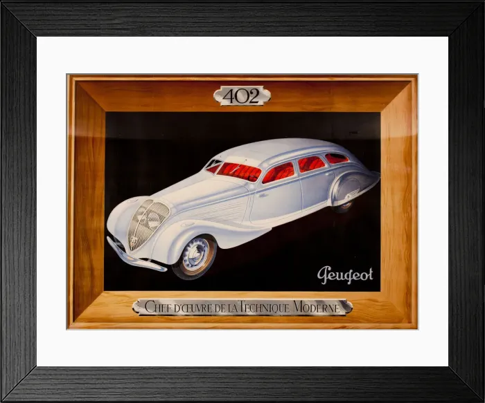 Framed Print : Advertisement for Peugeot cars Framed Print : Advertisement for Peugeot cars