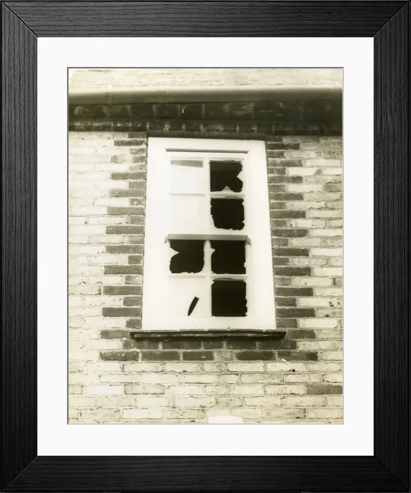Framed Print : Window broken by suffragettes Framed Print : Window broken by suffragettes