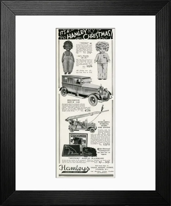 Framed Print : Advert for Hamleys Christmas toys 1929 Framed Print : Advert for Hamleys Christmas toys 1929