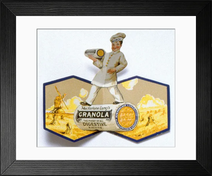 Framed Print : Cutout advertisement, Granola digestive biscuits Framed Print : Cutout advertisement, Granola digestive biscuits