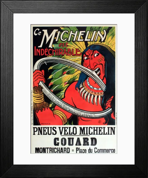 Framed Print : Advertisement for Michelin bicycle tyres Framed Print : Advertisement for Michelin bicycle tyres