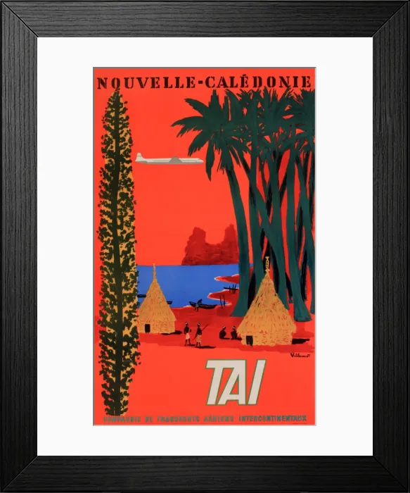 Framed Print : Poster, TAI to New Caledonia, Pacific Ocean Framed Print : Poster, TAI to New Caledonia, Pacific Ocean