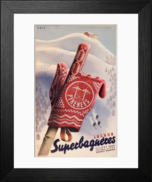 Framed Print : Poster, Bagneres de Luchon, Pyrenees, France Framed Print : Poster, Bagneres de Luchon, Pyrenees, France
