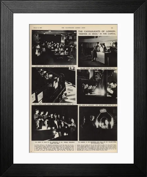 Framed Print : Blackout. Fuel-crisis shopping in London, 1947 Framed Print : Blackout. Fuel-crisis shopping in London, 1947