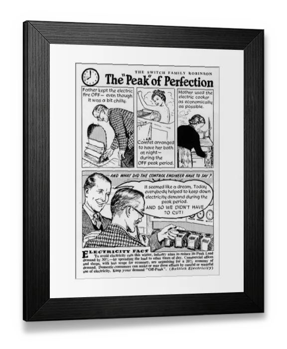 Framed Print : The Peak of Perfection, British Electricity 1948 Framed Print : The Peak of Perfection, British Electricity 1948