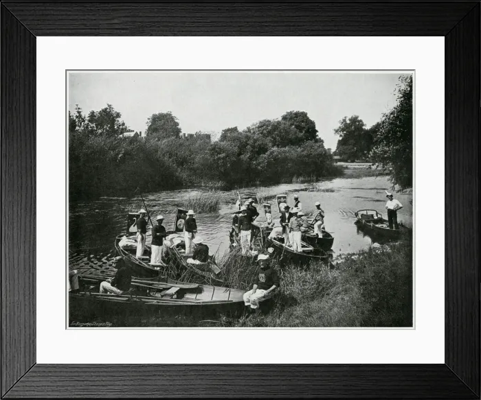 Framed Print : Swan Upping on the Thames 1900 Framed Print : Swan Upping on the Thames 1900