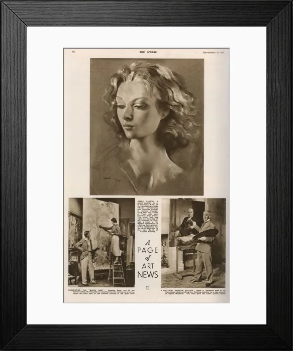 Framed Print : Mary Adshead working on mural for the Queen Mary liner Framed Print : Mary Adshead working on mural for the Queen Mary liner
