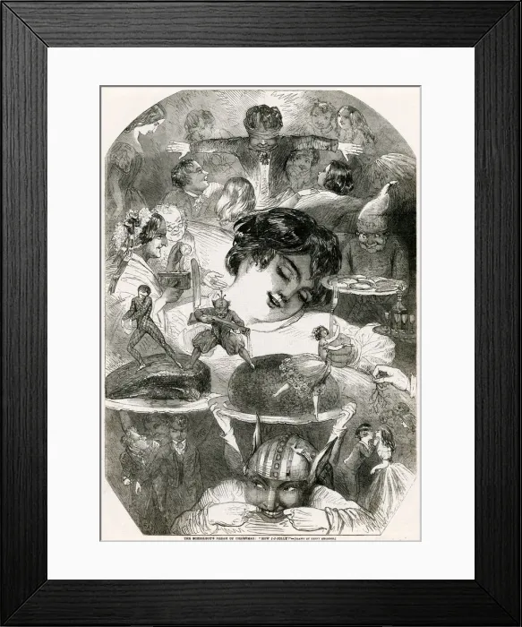 Framed Print : Schoolboys Dream of Christmas 1858 Framed Print : Schoolboys Dream of Christmas 1858