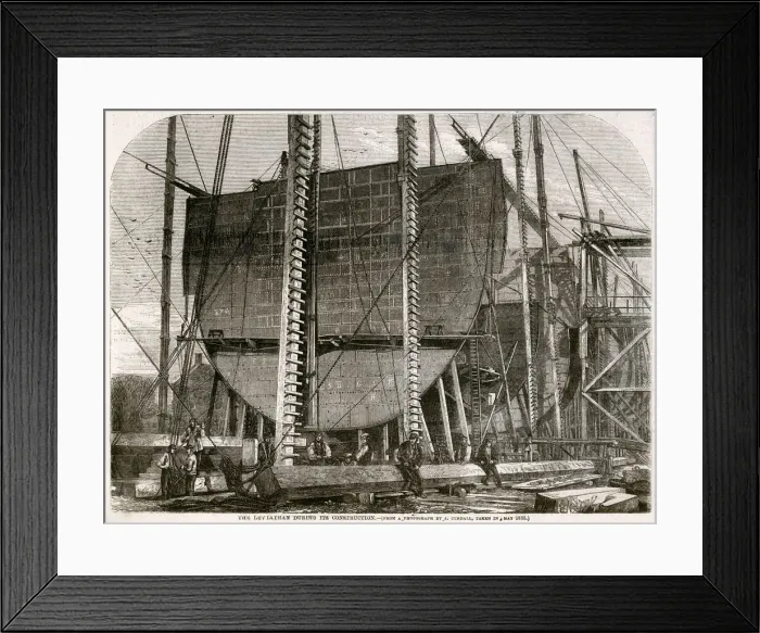 Framed Print : Construction of The Leviathan later Great Eastern 1855 Framed Print : Construction of The Leviathan later Great Eastern 1855