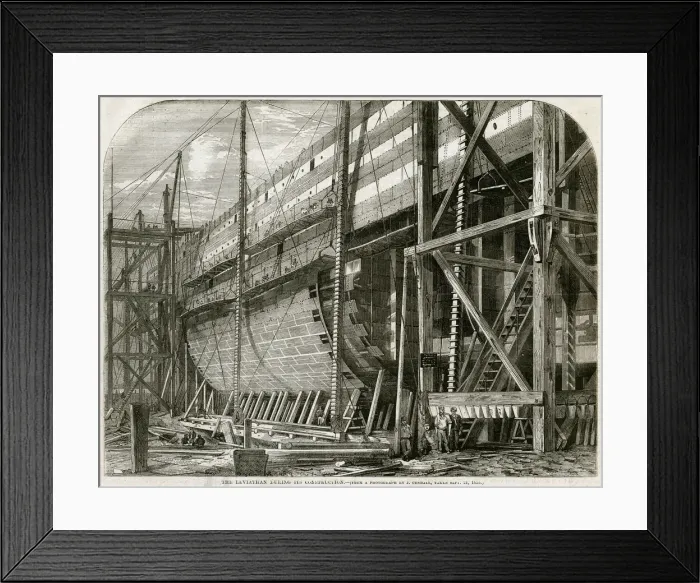 Framed Print : Construction of The Leviathan later Great Eastern 1855 Framed Print : Construction of The Leviathan later Great Eastern 1855