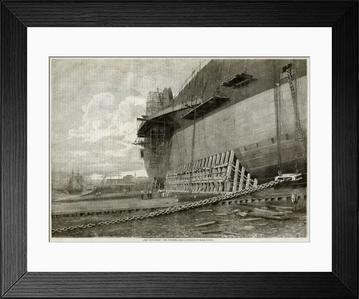 Framed Print : Construction of The Leviathan later Great Eastern 1857 Framed Print : Construction of The Leviathan later Great Eastern 1857