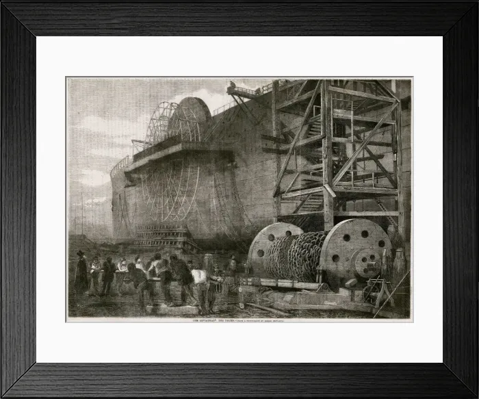 Framed Print : Construction of The Leviathan later Great Eastern 1857 Framed Print : Construction of The Leviathan later Great Eastern 1857
