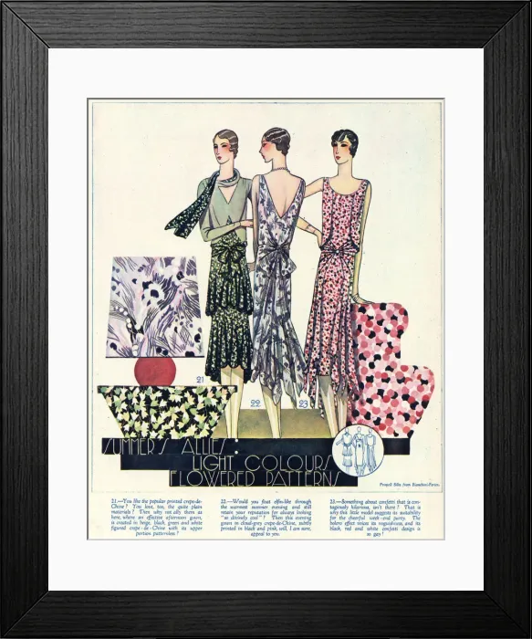 Framed Print : Womens clothing 1929 Framed Print : Womens clothing 1929