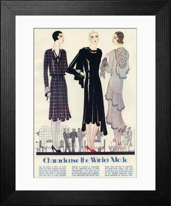Framed Print : Womens Winter clothing 1929 Framed Print : Womens Winter clothing 1929