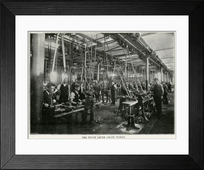 Framed Print : Cycle lever chain works in France 1896 Framed Print : Cycle lever chain works in France 1896