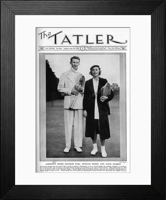 Framed Print : Tatler cover - Alice Marble and Donald Budge Framed Print : Tatler cover - Alice Marble and Donald Budge