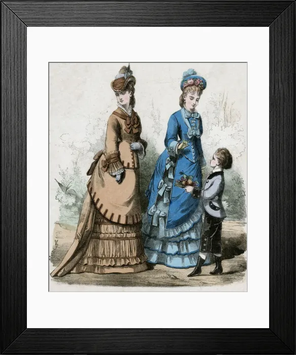 Framed Print : Indoor costumes for 1875 Framed Print : Indoor costumes for 1875
