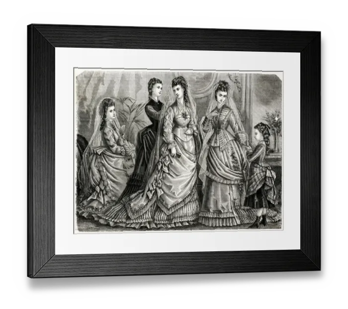 Framed Print : Bride being prepared for the big day 1875 Framed Print : Bride being prepared for the big day 1875