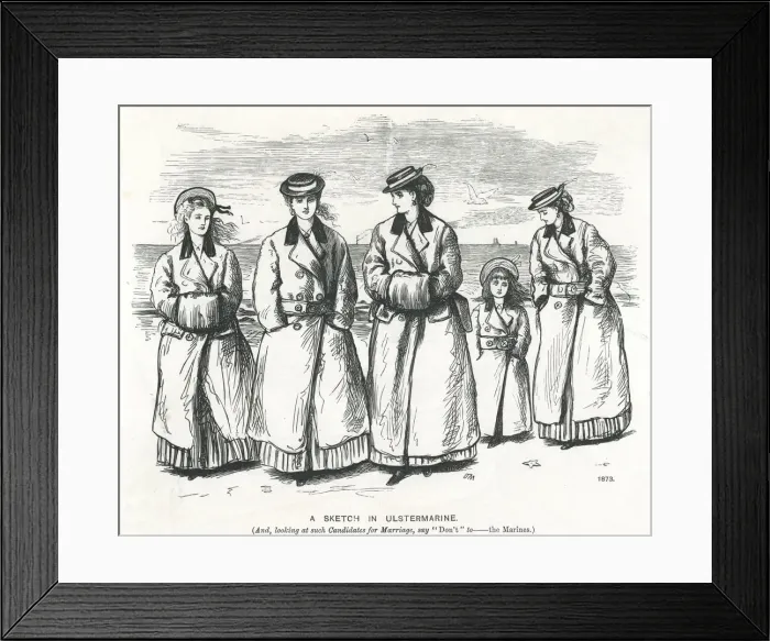 Framed Print : Womens oversized sack coats 1873 Framed Print : Womens oversized sack coats 1873