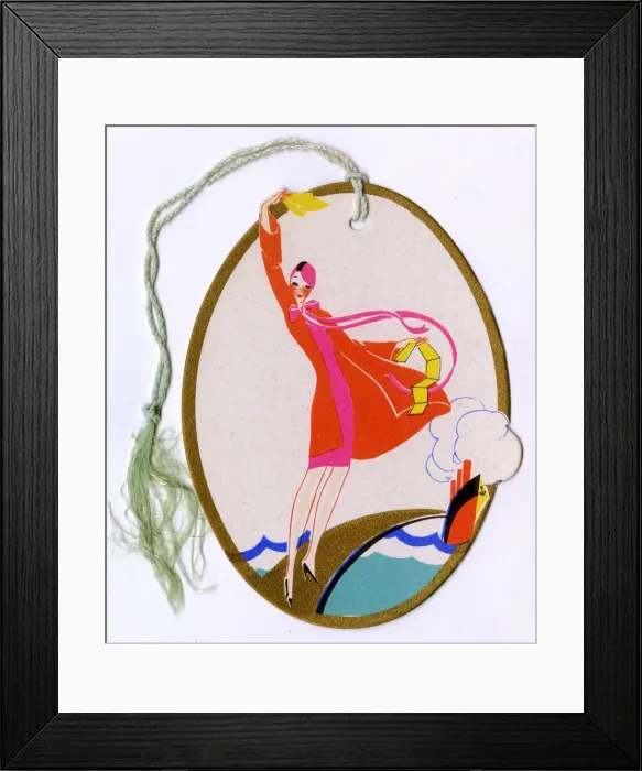 Framed Print : Art Deco bridge score card - ocean liner Framed Print : Art Deco bridge score card - ocean liner