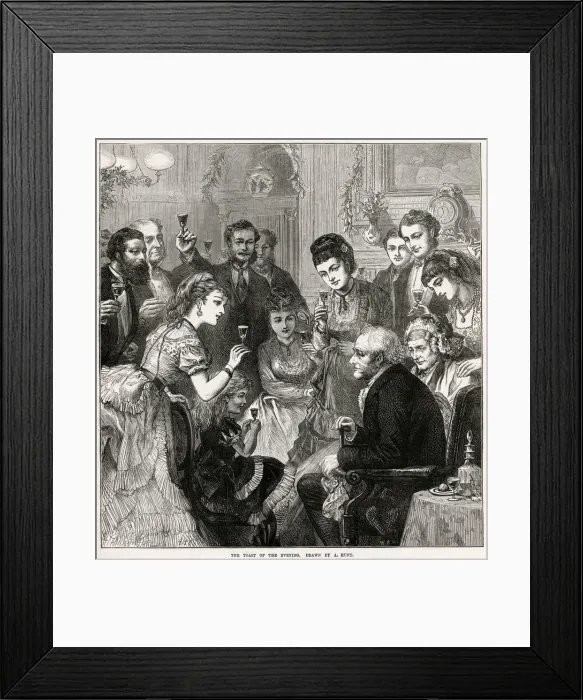 Framed Print : Christmas toast for the evening 1872 Framed Print : Christmas toast for the evening 1872