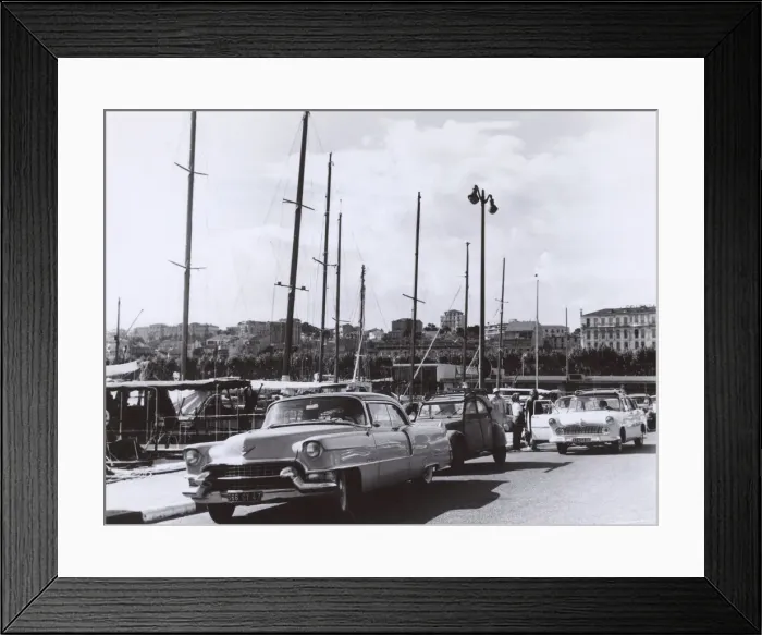 Framed Print : Cars and boats at the harbour, Nice, France Framed Print : Cars and boats at the harbour, Nice, France