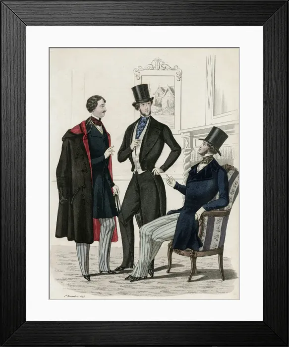 Framed Print : Gentlemens fashions for November 1844 Framed Print : Gentlemens fashions for November 1844