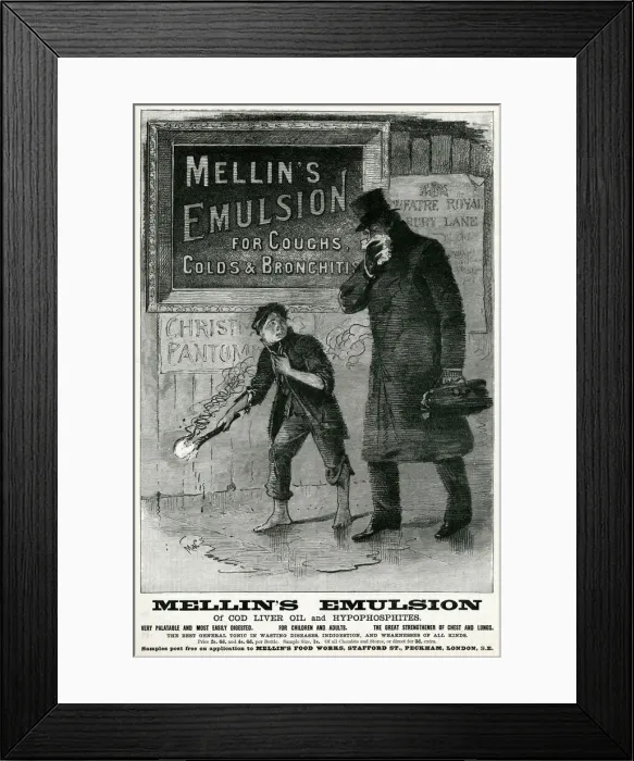 Framed Print : Advert for Mellins Emulsion 1895 Framed Print : Advert for Mellins Emulsion 1895
