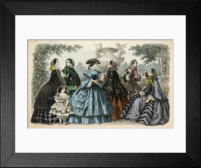 Framed Print : German fashion, September 1857 Framed Print : German fashion, September 1857