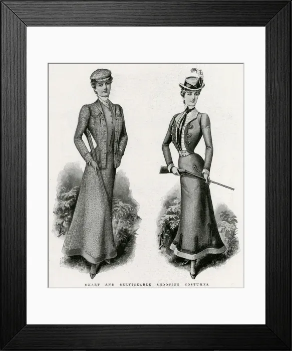 Framed Print : Shooting wear for women 1900 Framed Print : Shooting wear for women 1900