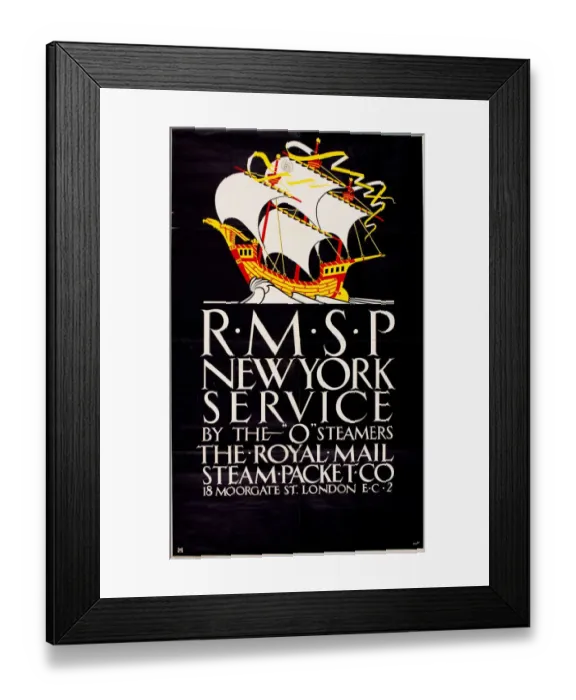 Framed Print : Poster, RMSP New York service by Royal Mail Framed Print : Poster, RMSP New York service by Royal Mail