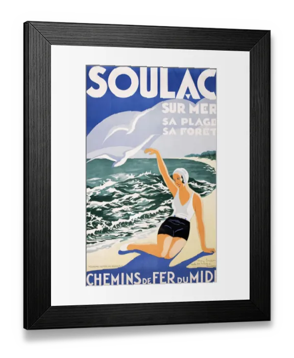 Framed Print : Poster, Soulac sur Mer, France Framed Print : Poster, Soulac sur Mer, France